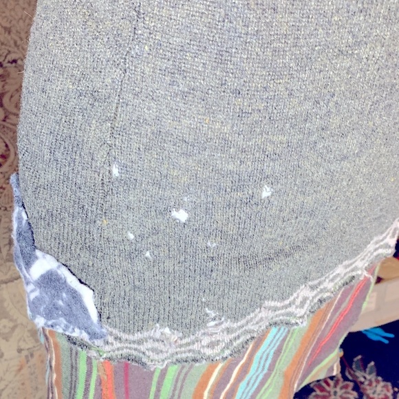 Fairy Grunge Wool BOHO Multicolor Knit Mni Dress Tunic Layering Warm Fall Medium - Picture 7 of 12
